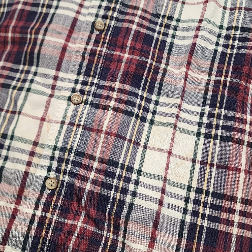 VTG 90s Knights of the Round Table Plaid Button Down Shirt Large Cotton India - Picture 5 of 11